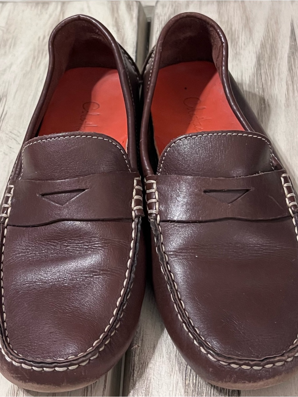 Cole Haan Womens 7B Brown Leather Penny Loafer Driving Moccasins